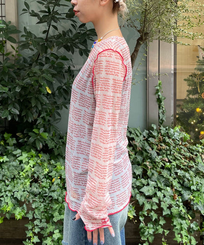 HELLO.SANFRANCISCO 印花Sheer top - Image 25