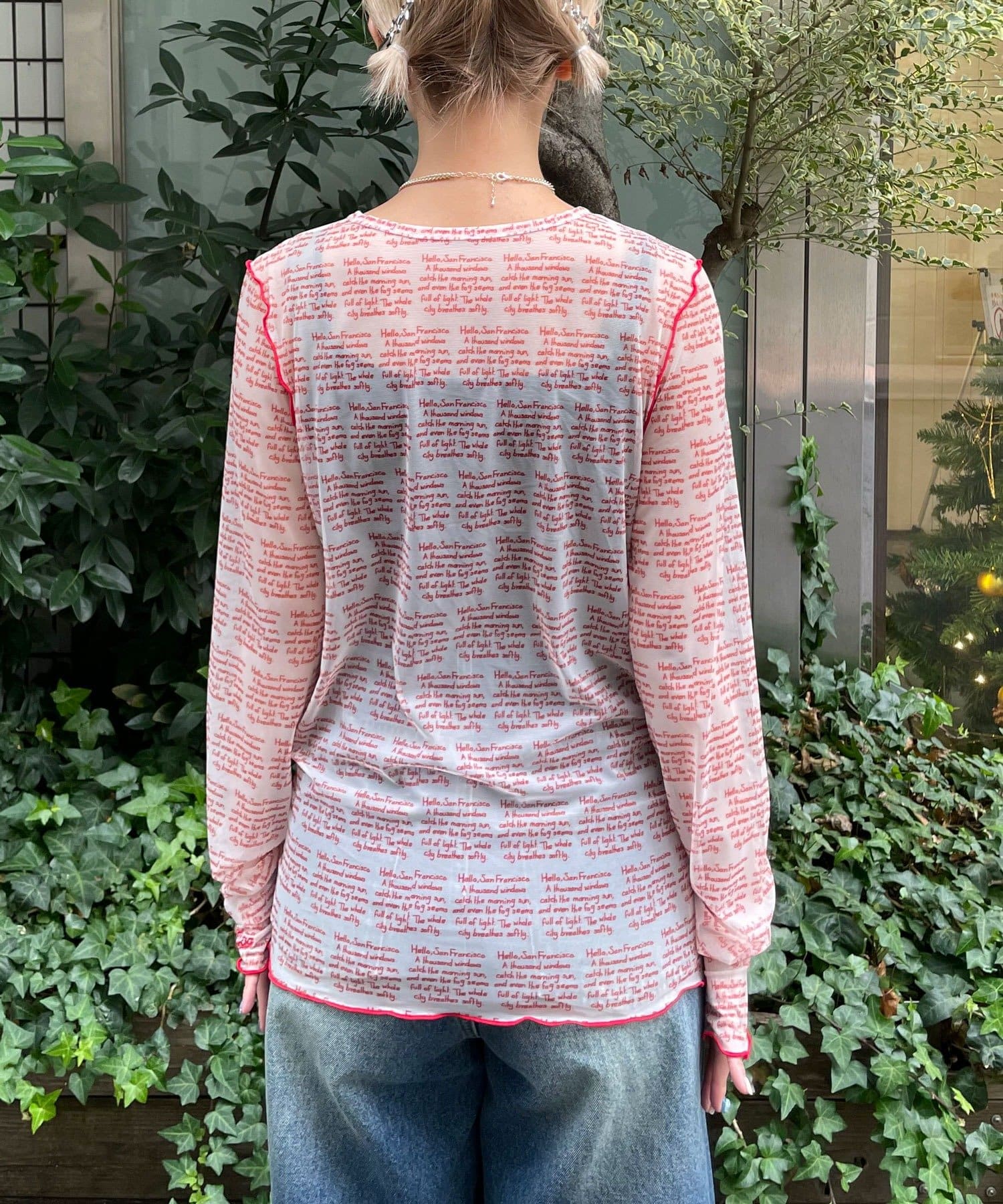 HELLO.SANFRANCISCO 印花Sheer top - Image 26