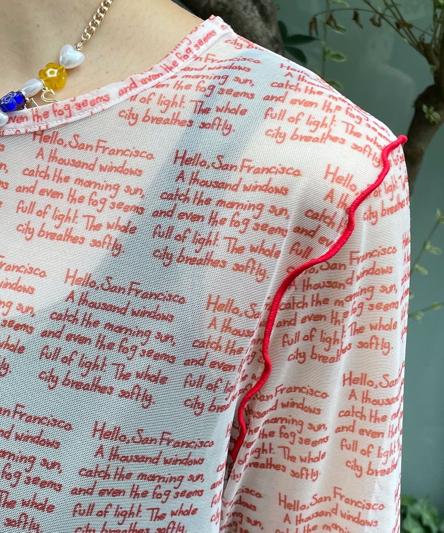 HELLO.SANFRANCISCO 印花Sheer top - Image 27