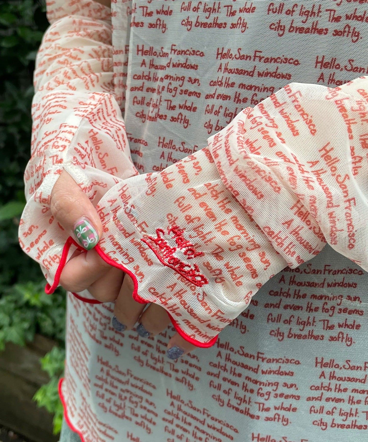 HELLO.SANFRANCISCO 印花Sheer top - Image 28