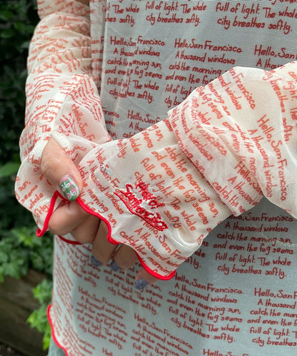 HELLO.SANFRANCISCO 印花Sheer top - Image 28