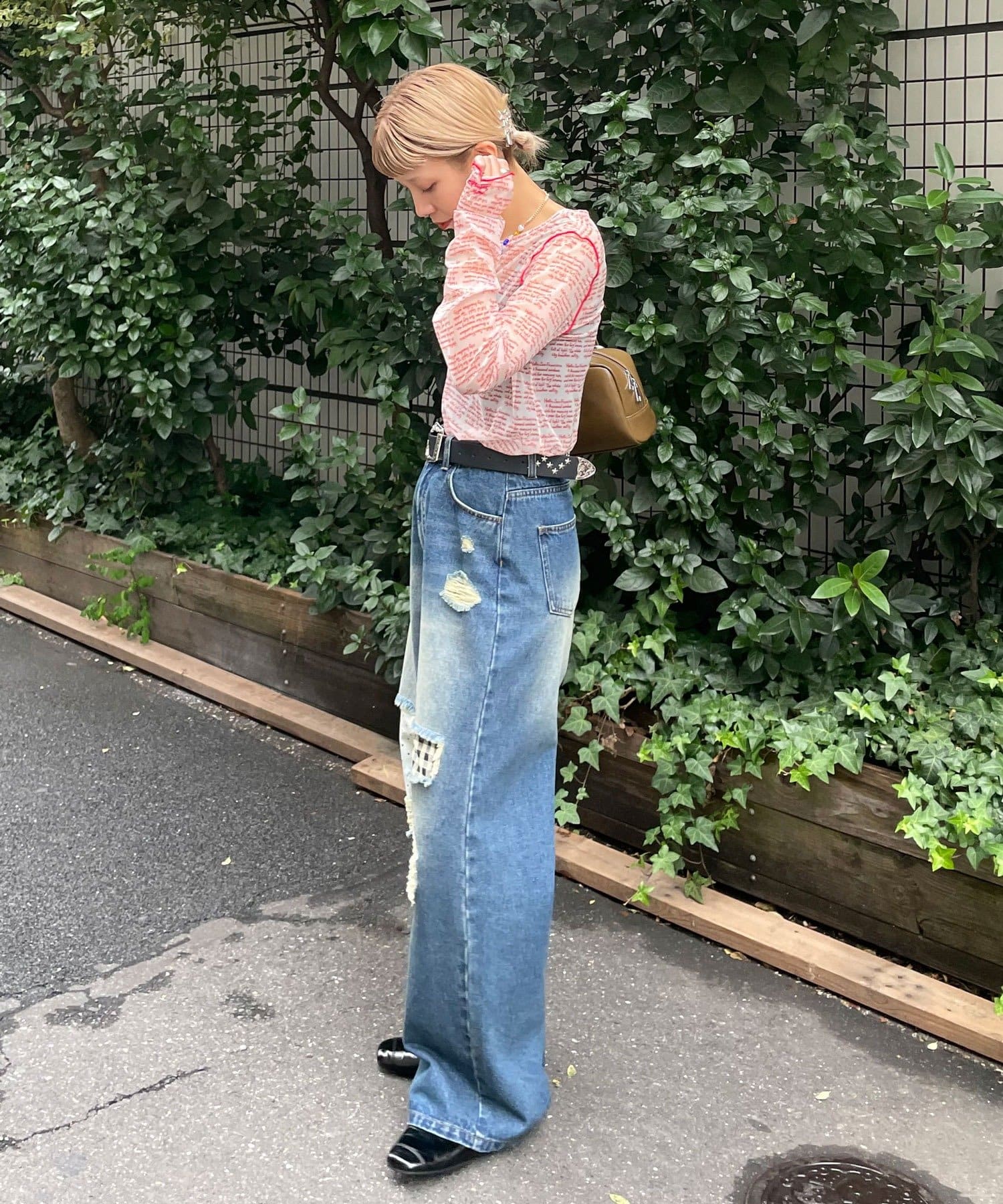 HELLO.SANFRANCISCO 印花Sheer top - Image 22