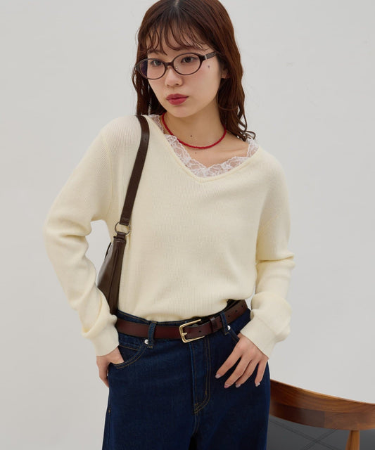umm. By Discoat Lace-docking pullover - Image 2