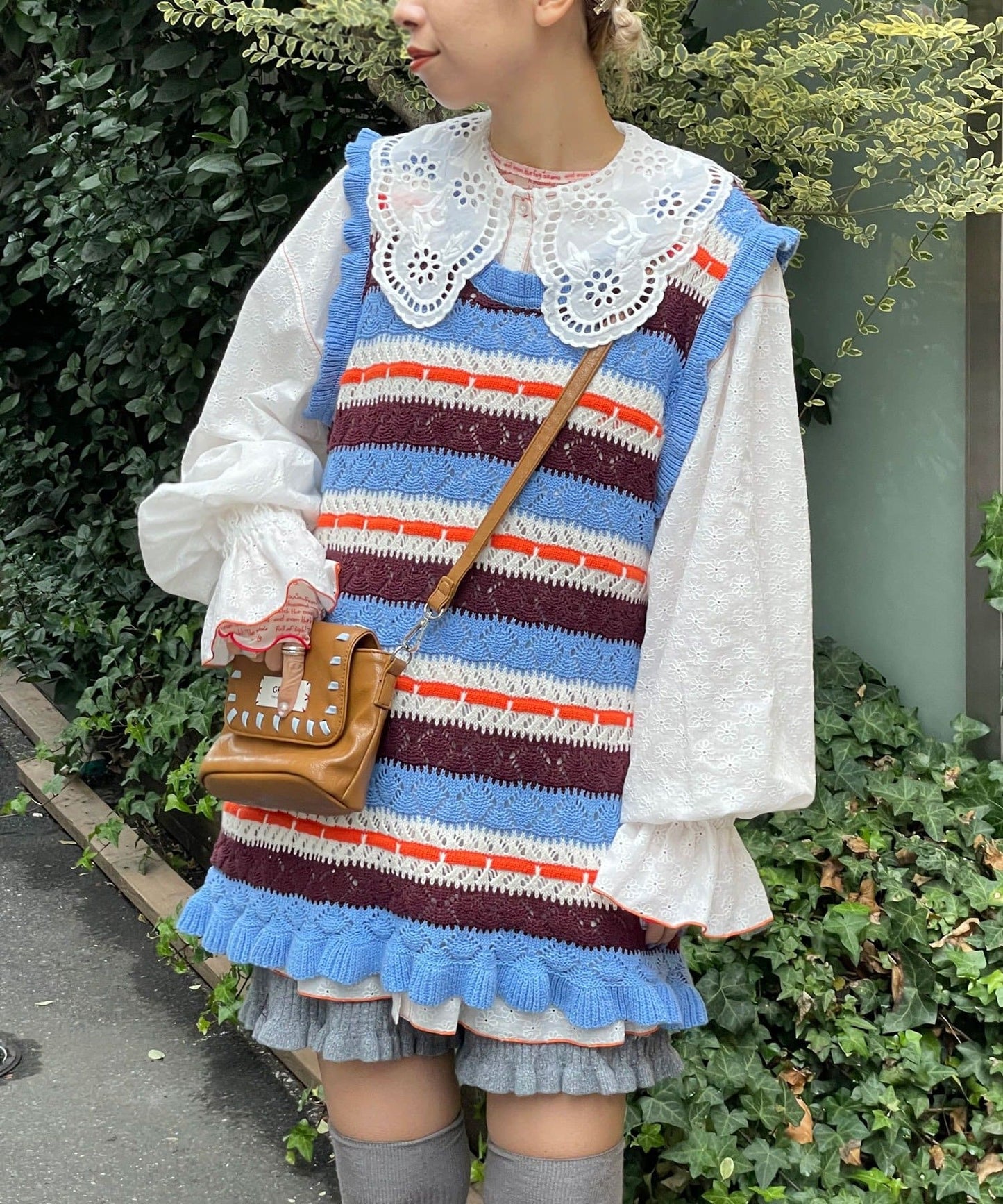 HELLO.SANFRANCISCO 鏤空條紋針織Vest - Image 2