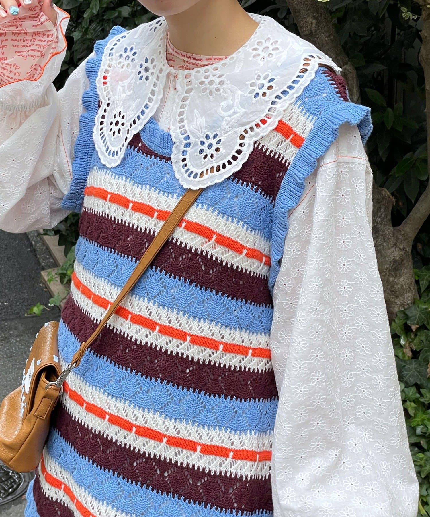 HELLO.SANFRANCISCO 鏤空條紋針織Vest - Image 3