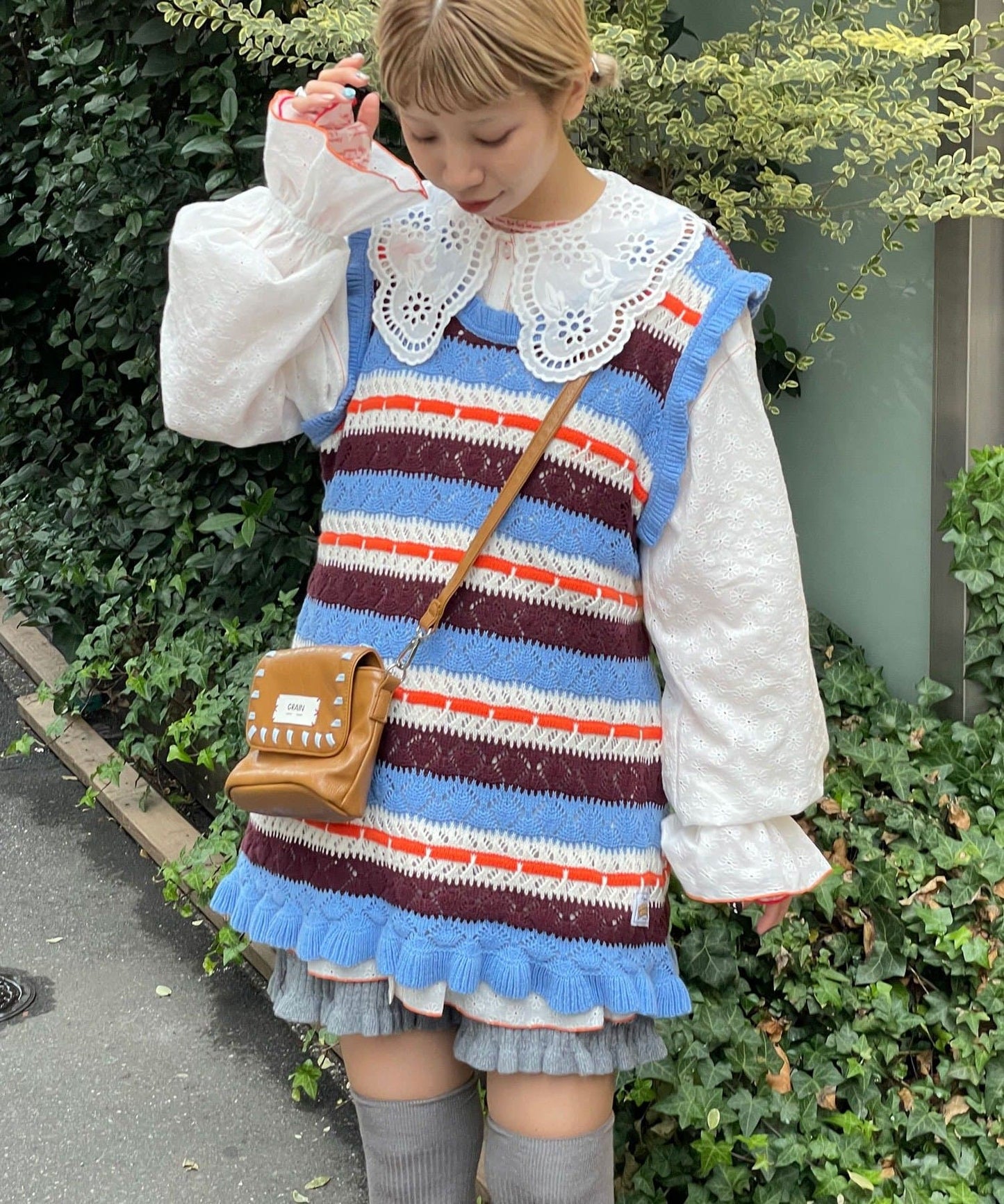 HELLO.SANFRANCISCO 鏤空條紋針織Vest - Image 4