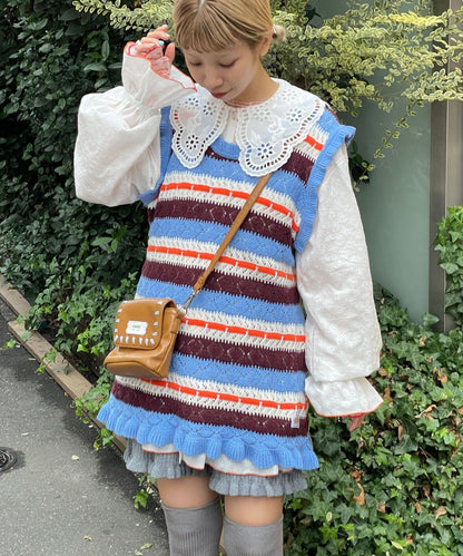 HELLO.SANFRANCISCO 鏤空條紋針織Vest - Image 4