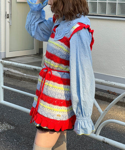 HELLO.SANFRANCISCO 鏤空條紋針織Vest - Image 13