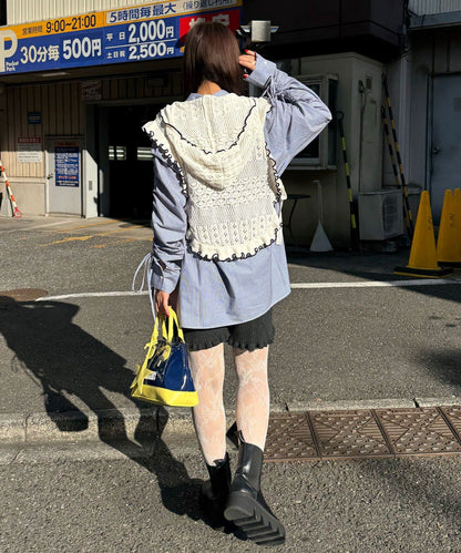 CIAOPANIC 褶皺袖條紋襯衫配TIE - Image 20