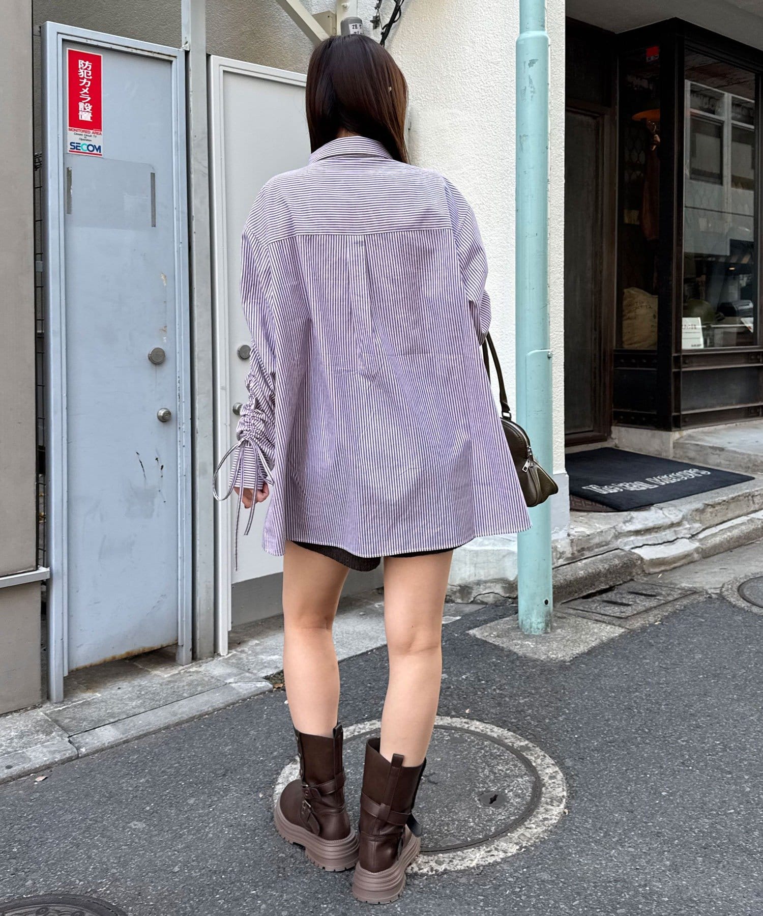 CIAOPANIC 褶皺袖條紋襯衫配TIE - Image 24