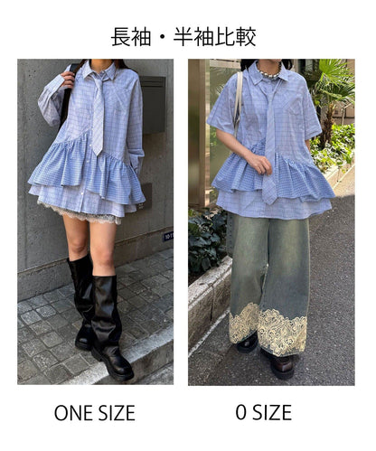 [短袖Ver] CIAOPANIC 多層束腰襯衫裙連TIE - Image 11