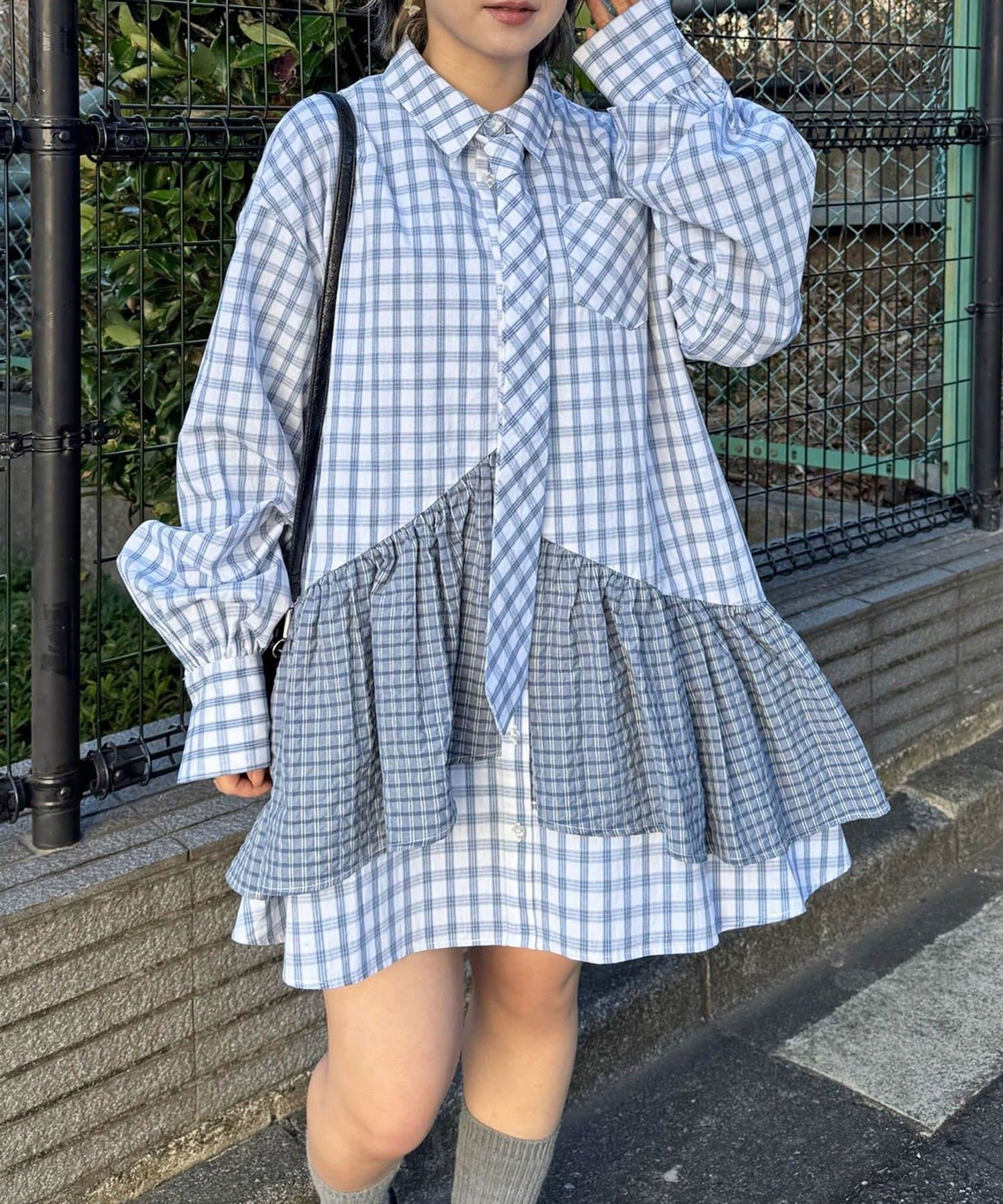 CIAOPANIC 多層束腰襯衫裙連TIE - Image 5