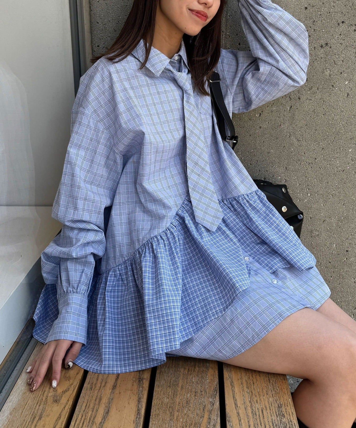 CIAOPANIC 多層束腰襯衫裙連TIE - Image 4