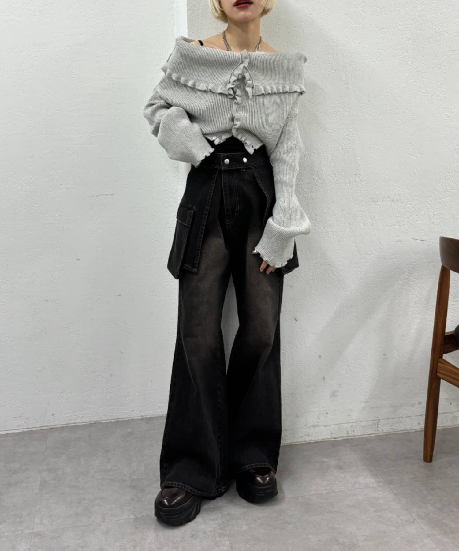 w closet Multi-way Ruffle Cardigan - Image 7