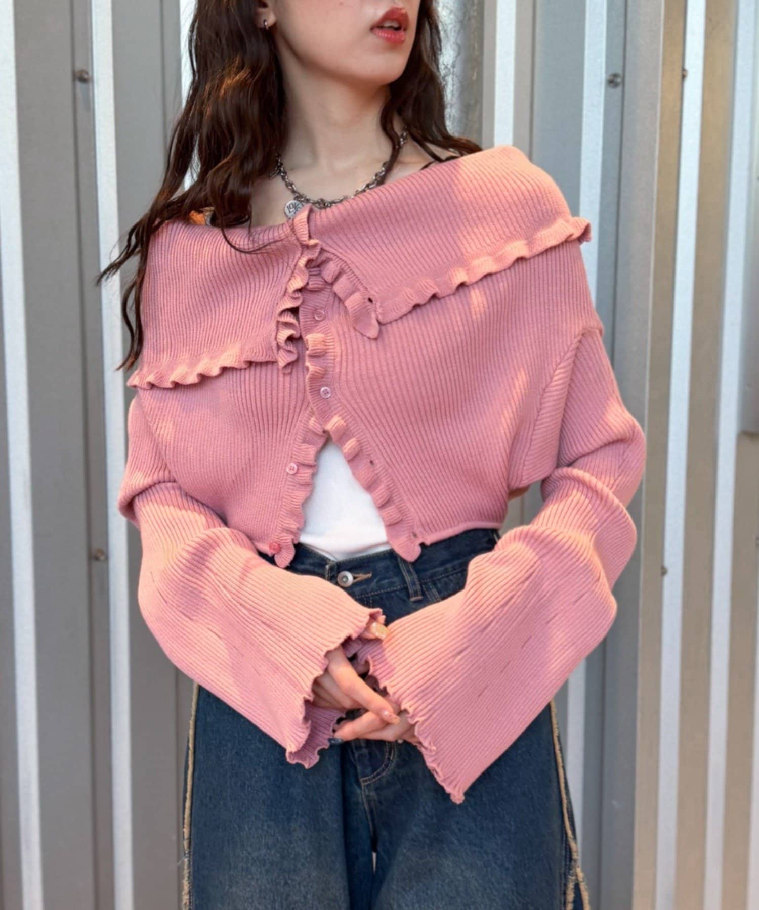 w closet Multi-way Ruffle Cardigan - Image 4