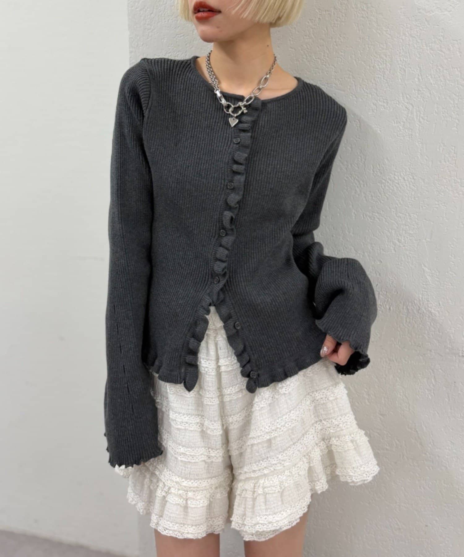 w closet Multi-way Ruffle Cardigan - Image 2