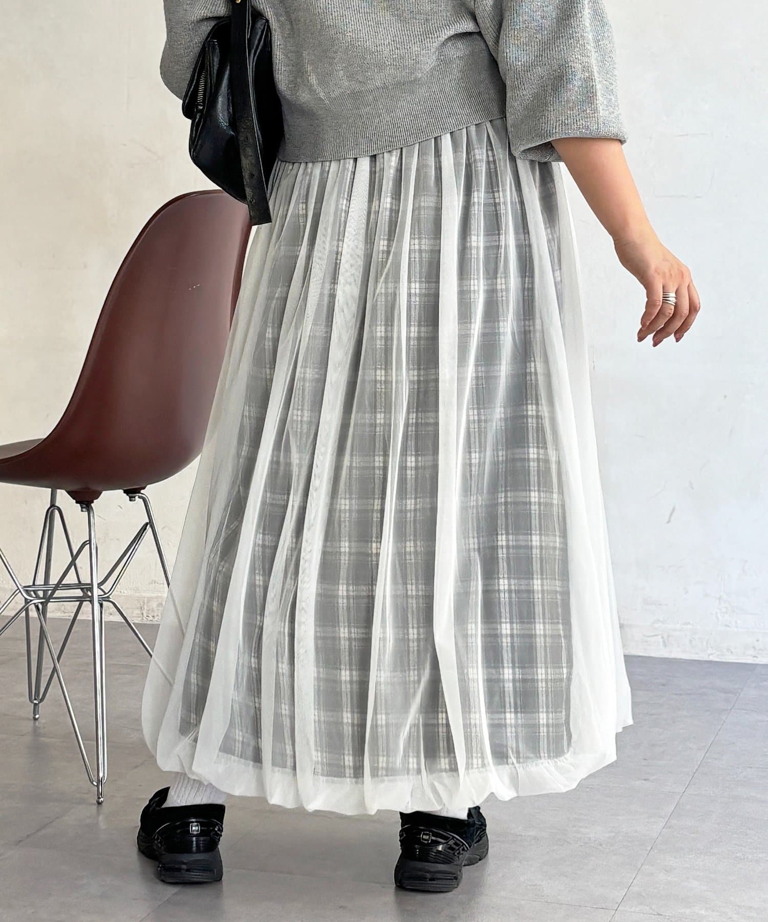 CPCM 薄紗格紋氣球裙 [可正反兩穿] - Image 6
