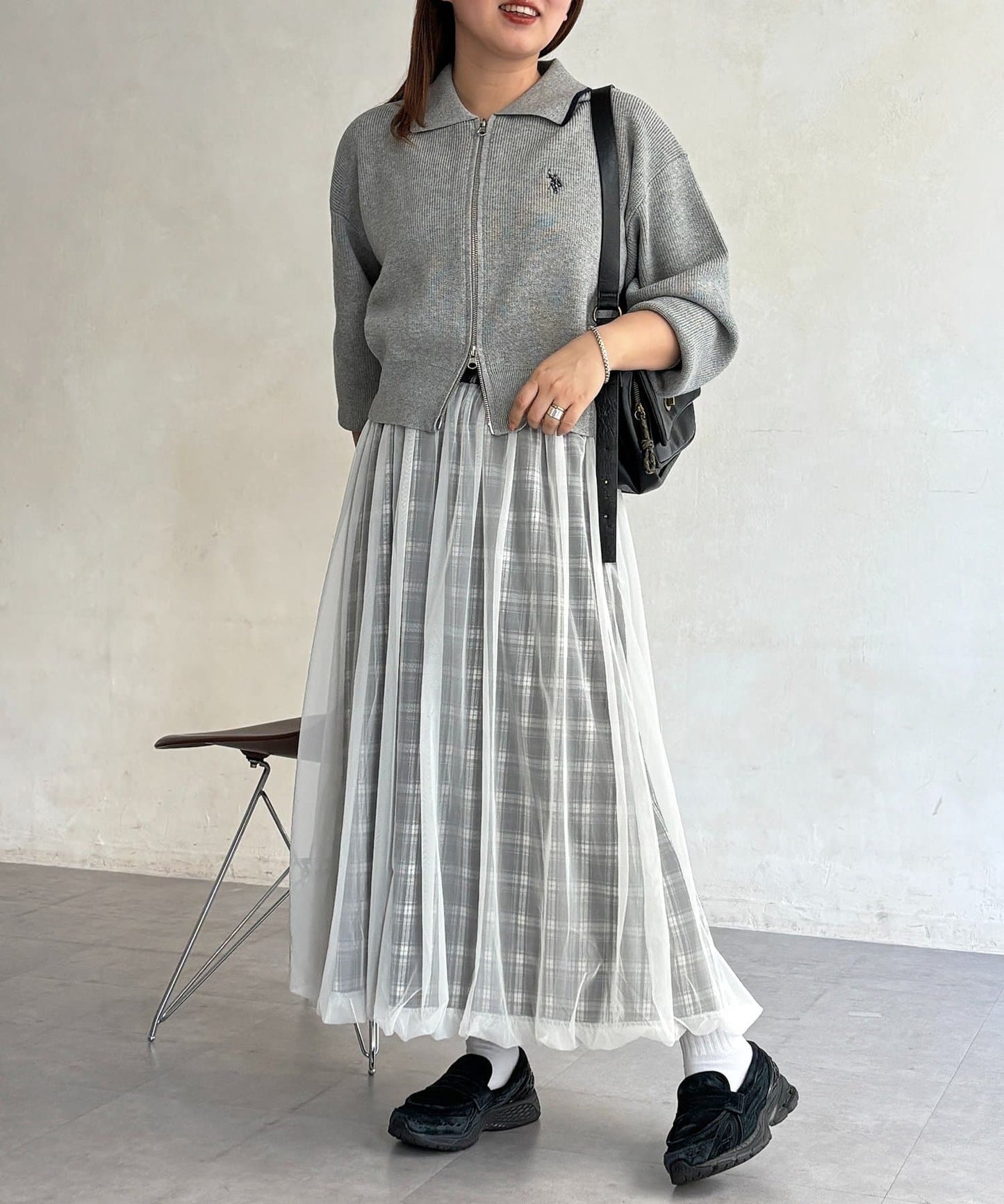 CPCM 薄紗格紋氣球裙 [可正反兩穿] - Image 8