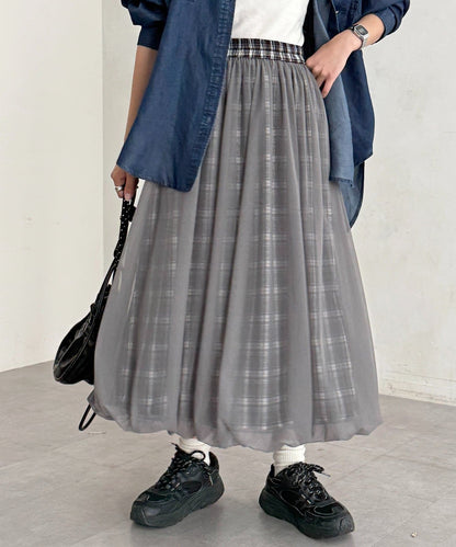 CPCM 薄紗格紋氣球裙 [可正反兩穿] - Image 16