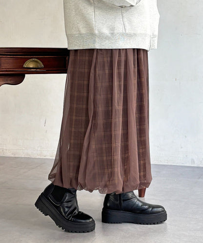 CPCM 薄紗格紋氣球裙 [可正反兩穿] - Image 19