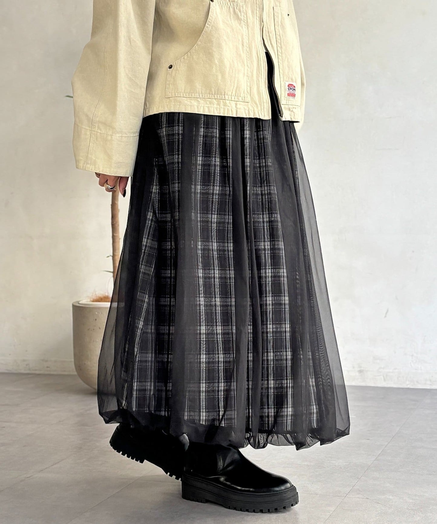 CPCM 薄紗格紋氣球裙 [可正反兩穿] - Image 24