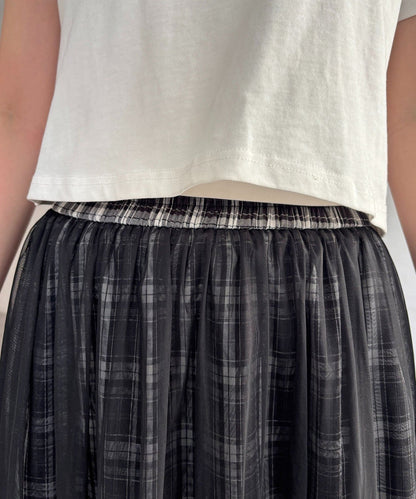 CPCM 薄紗格紋氣球裙 [可正反兩穿] - Image 26
