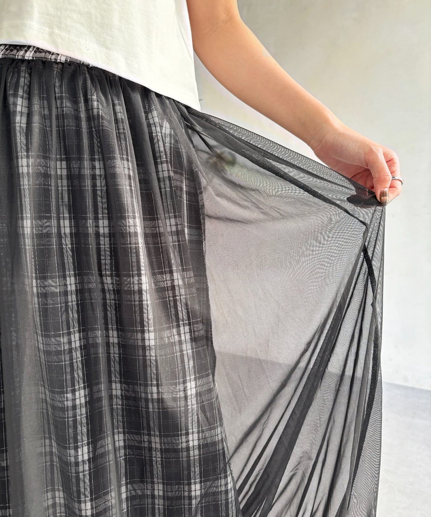 CPCM 薄紗格紋氣球裙 [可正反兩穿] - Image 27