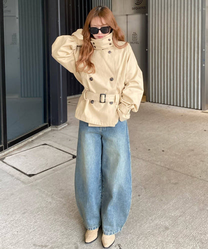 RAY CASSIN Short loose trench coat - Image 15