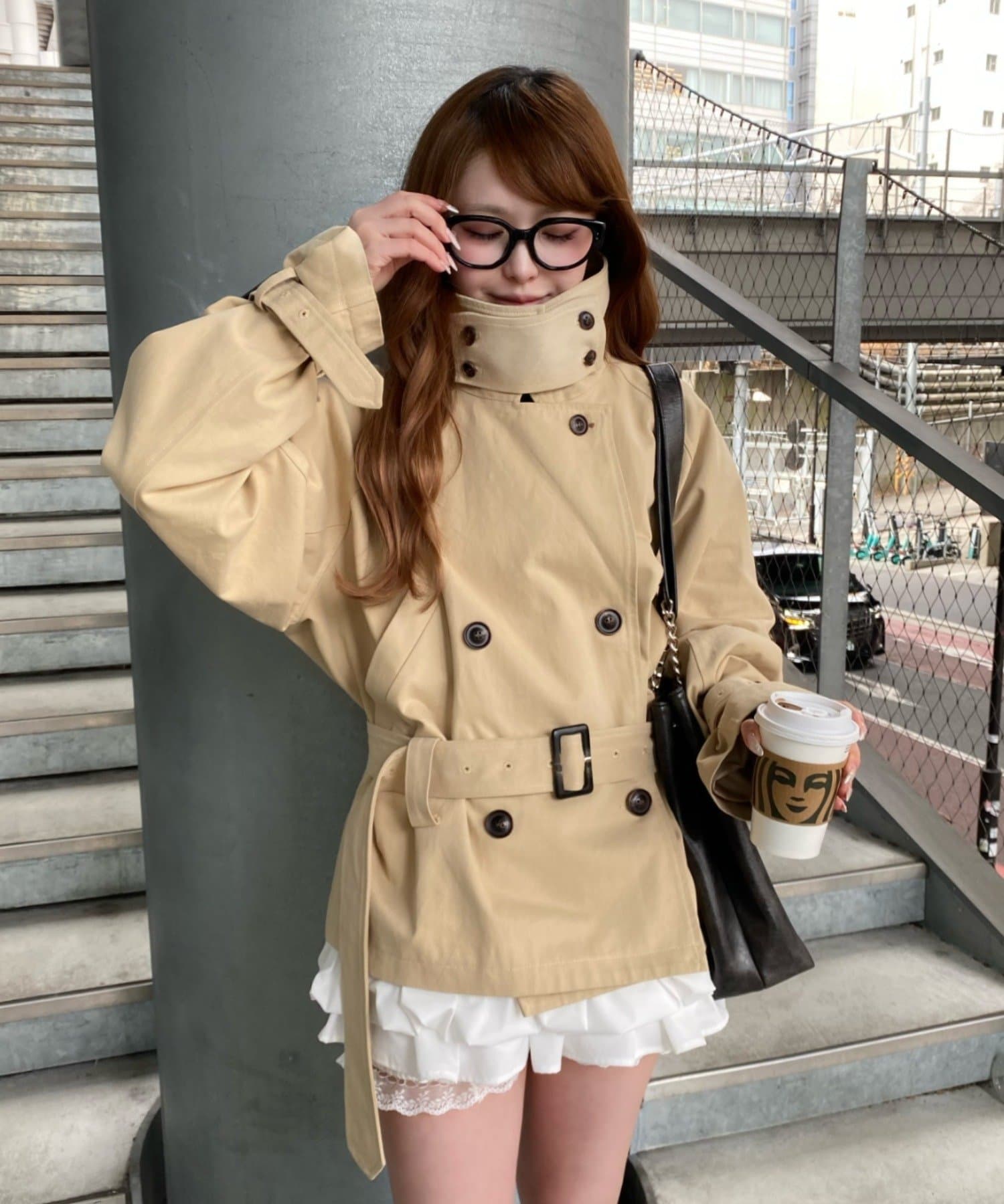 RAY CASSIN Short loose trench coat - Image 19