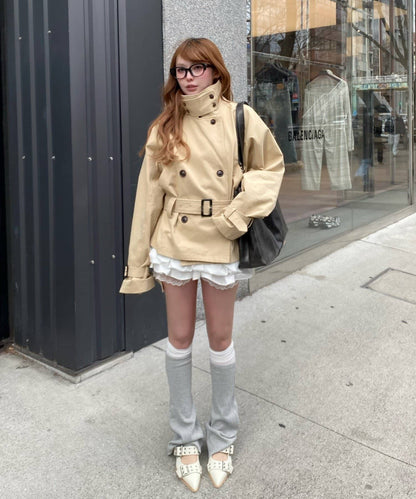 RAY CASSIN Short loose trench coat - Image 20