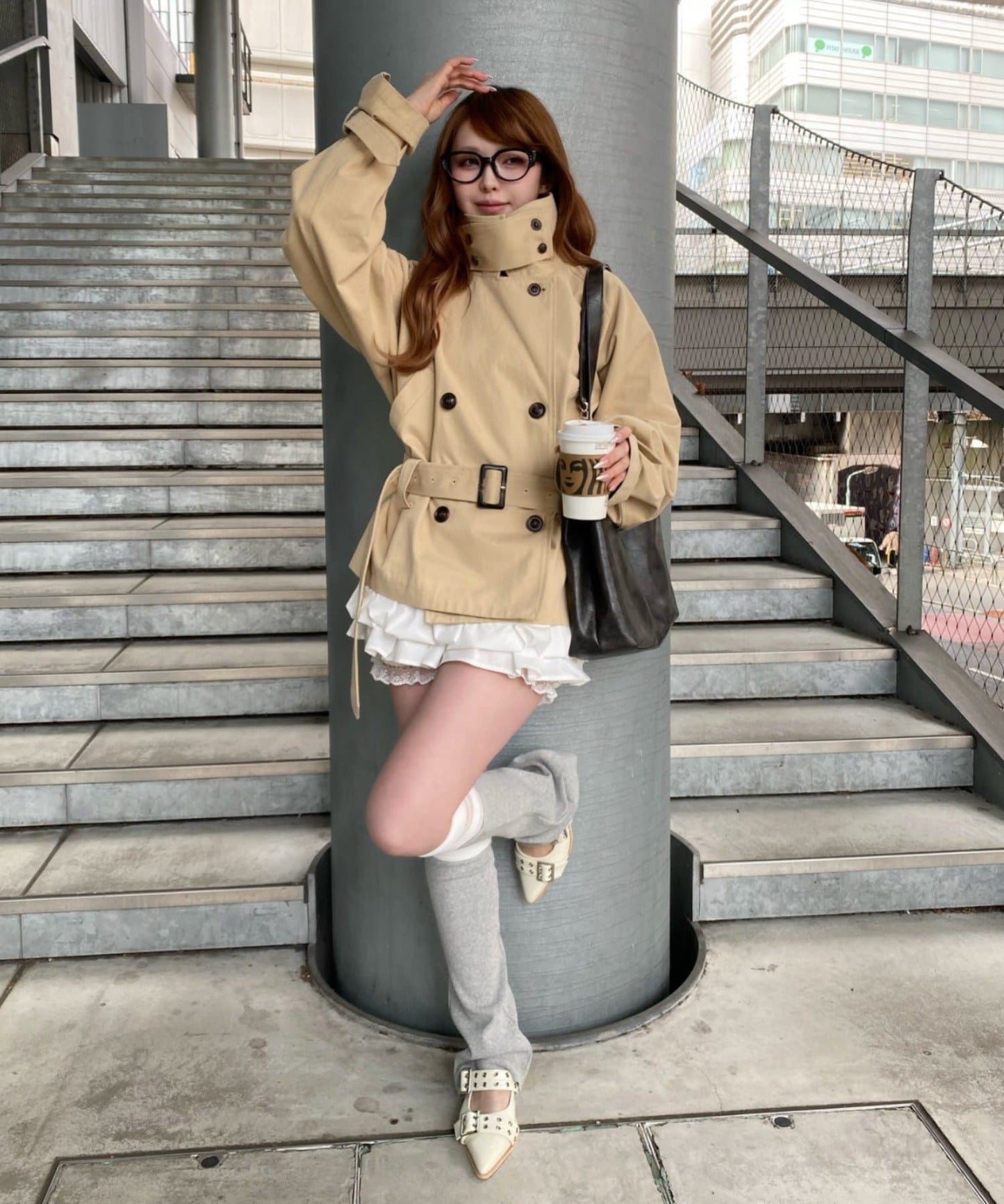 RAY CASSIN Short loose trench coat - Image 21