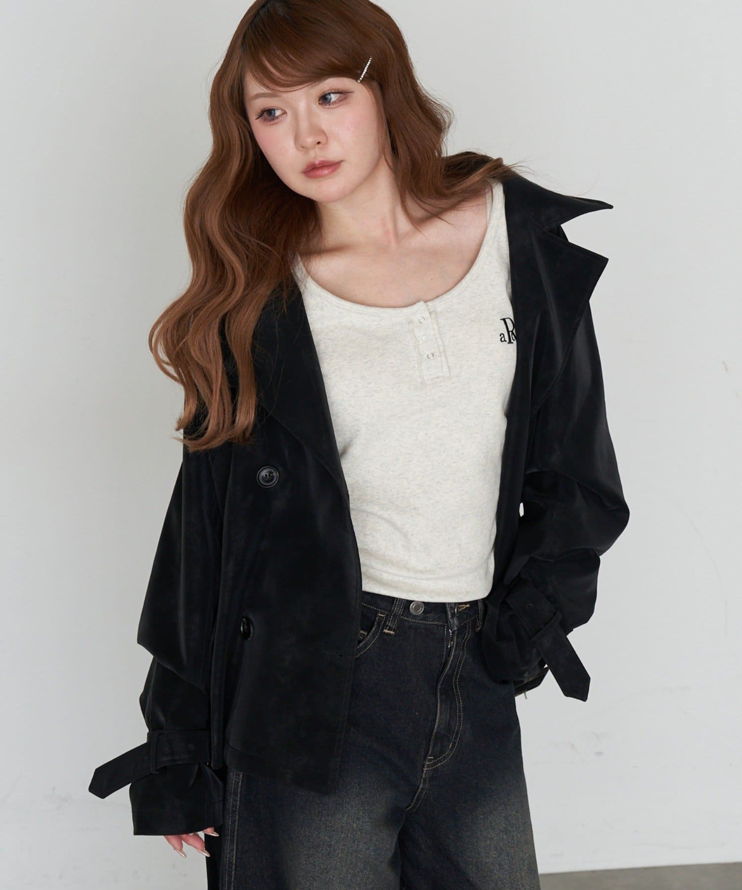 RAY CASSIN Short loose trench coat - Image 43