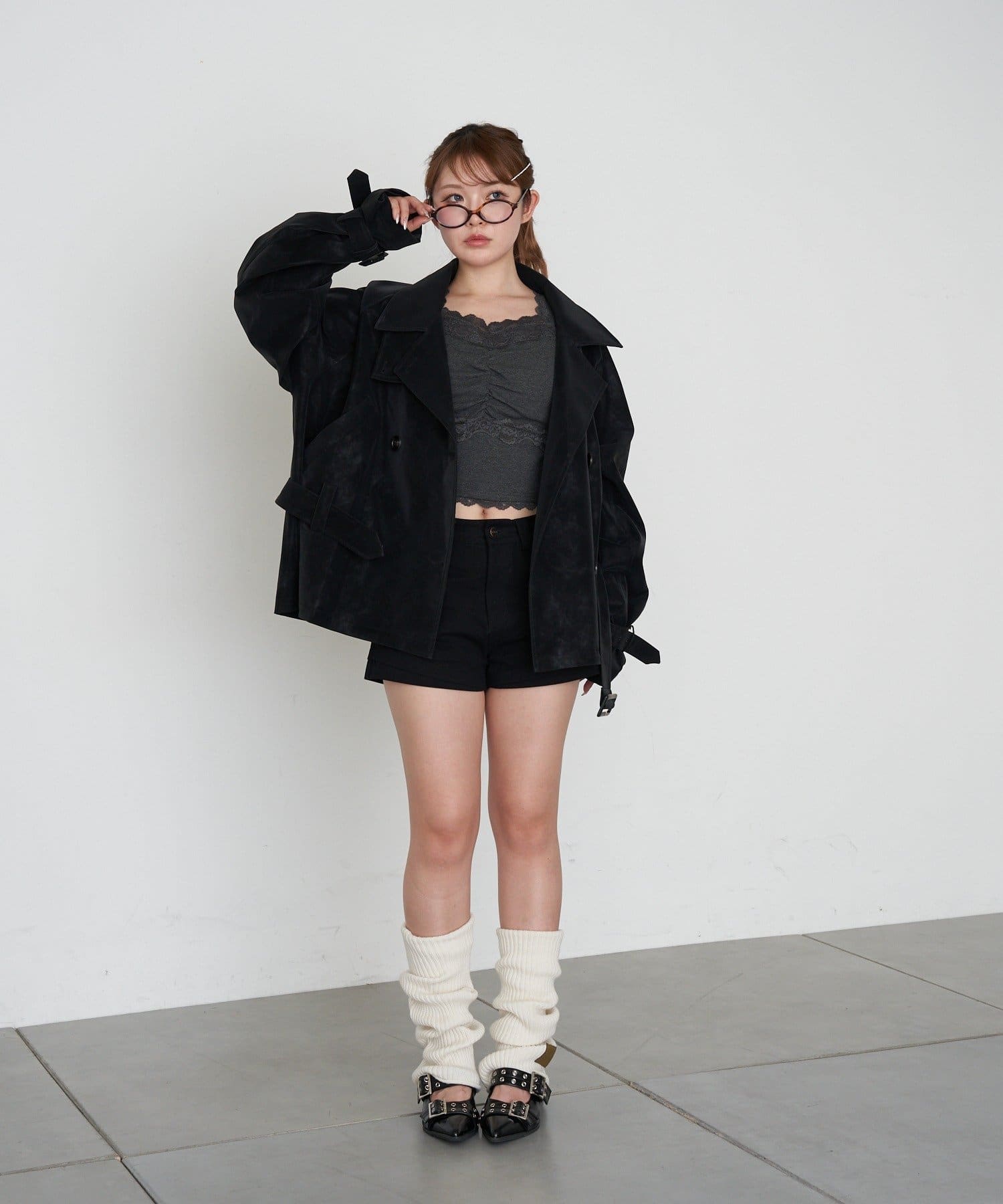 RAY CASSIN Short loose trench coat - Image 48