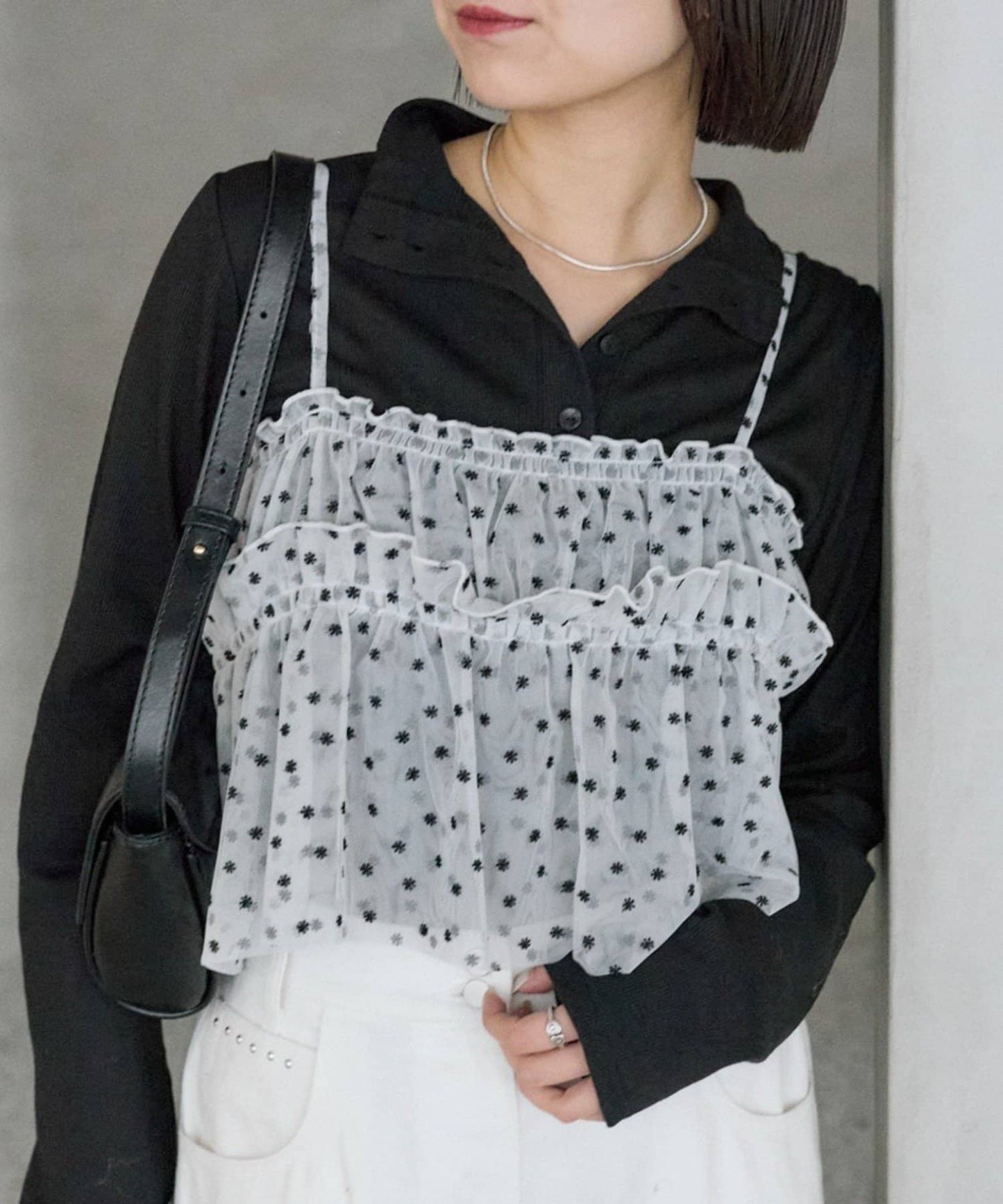 mystic 薄紗 flower bustier - Image 1