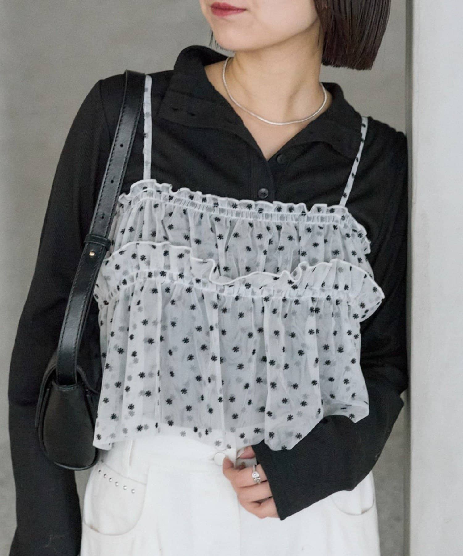 mystic 薄紗 flower bustier - Image 1