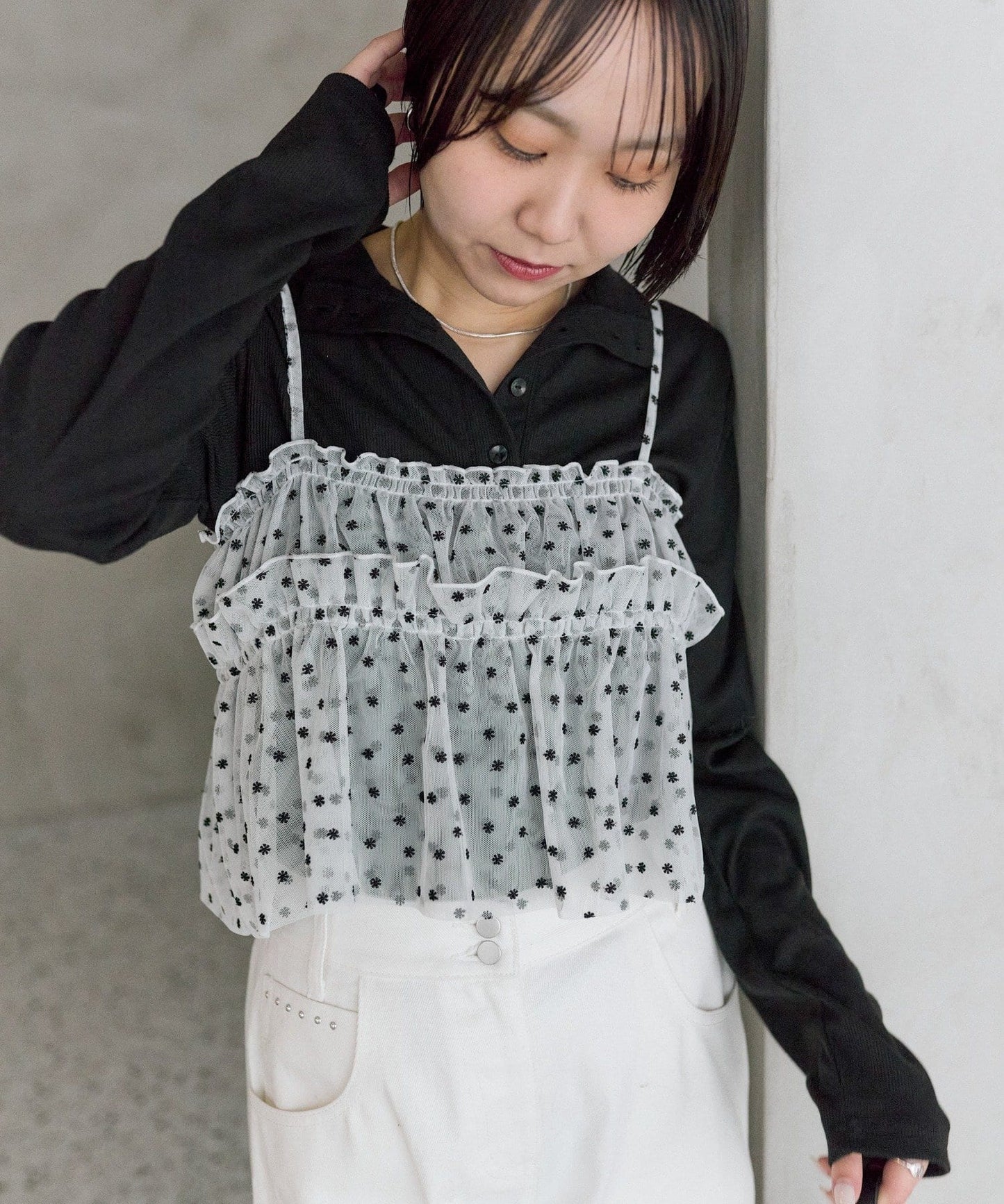 mystic 薄紗 flower bustier - Image 10