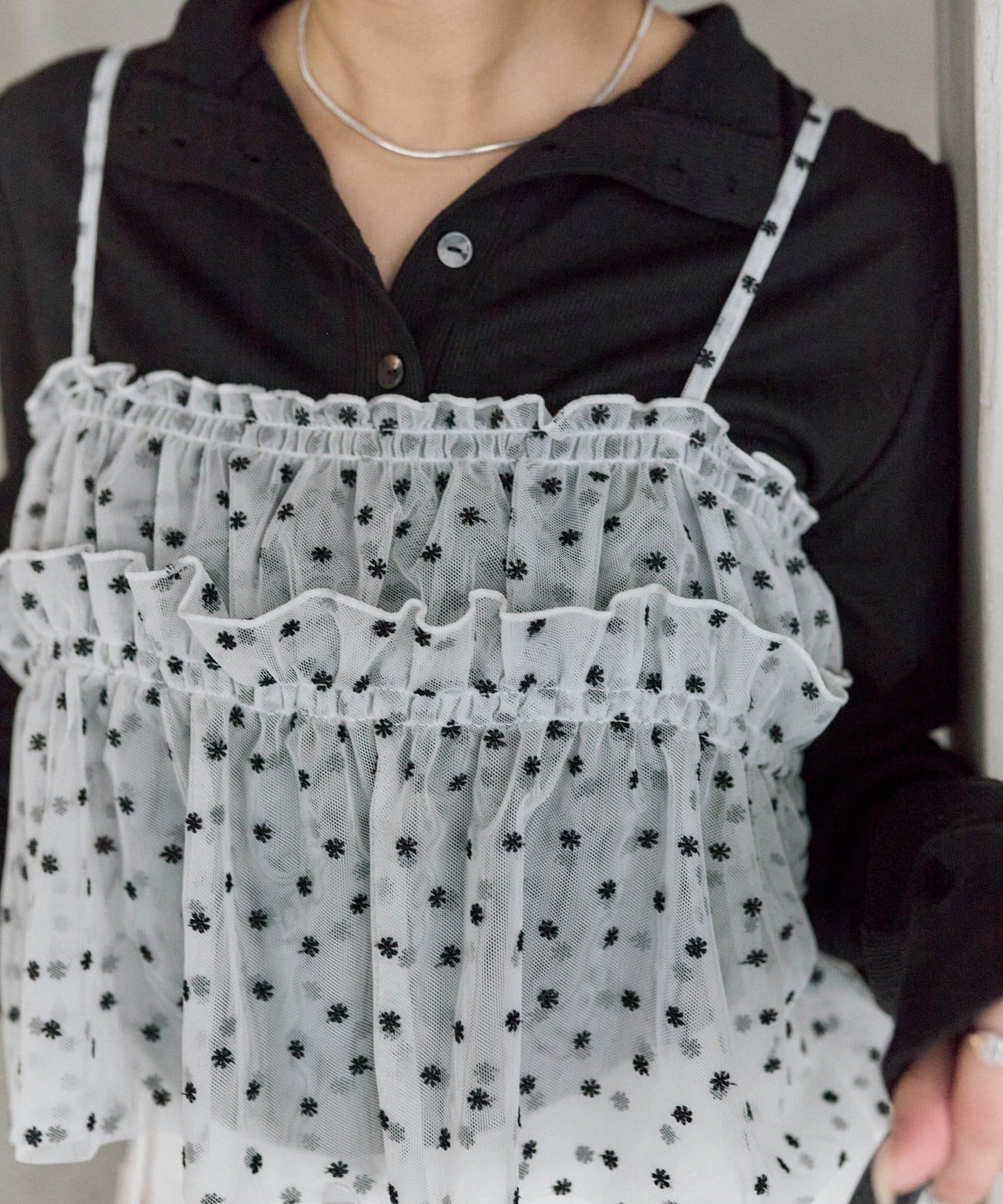mystic 薄紗 flower bustier - Image 11