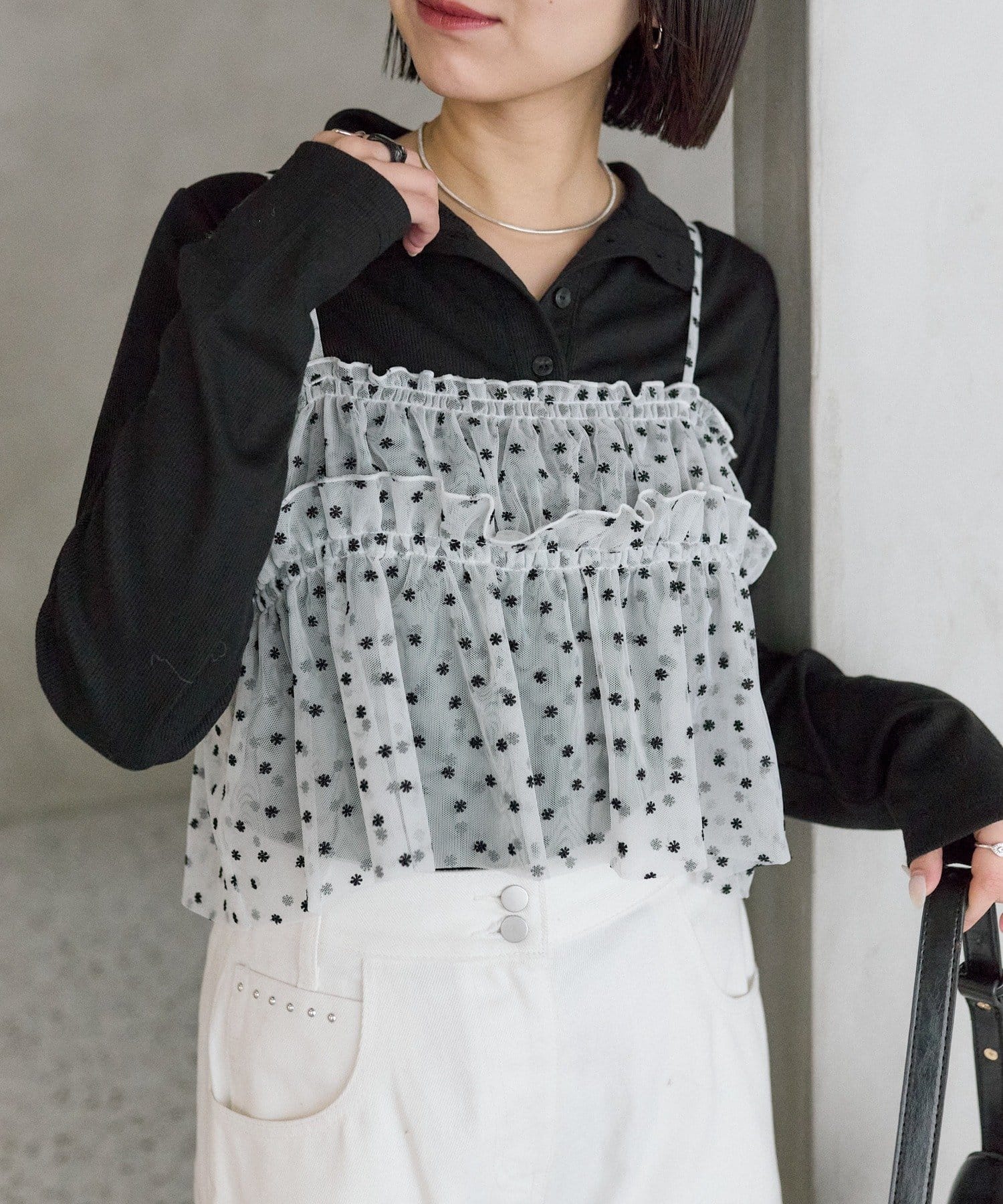 mystic 薄紗 flower bustier - Image 3