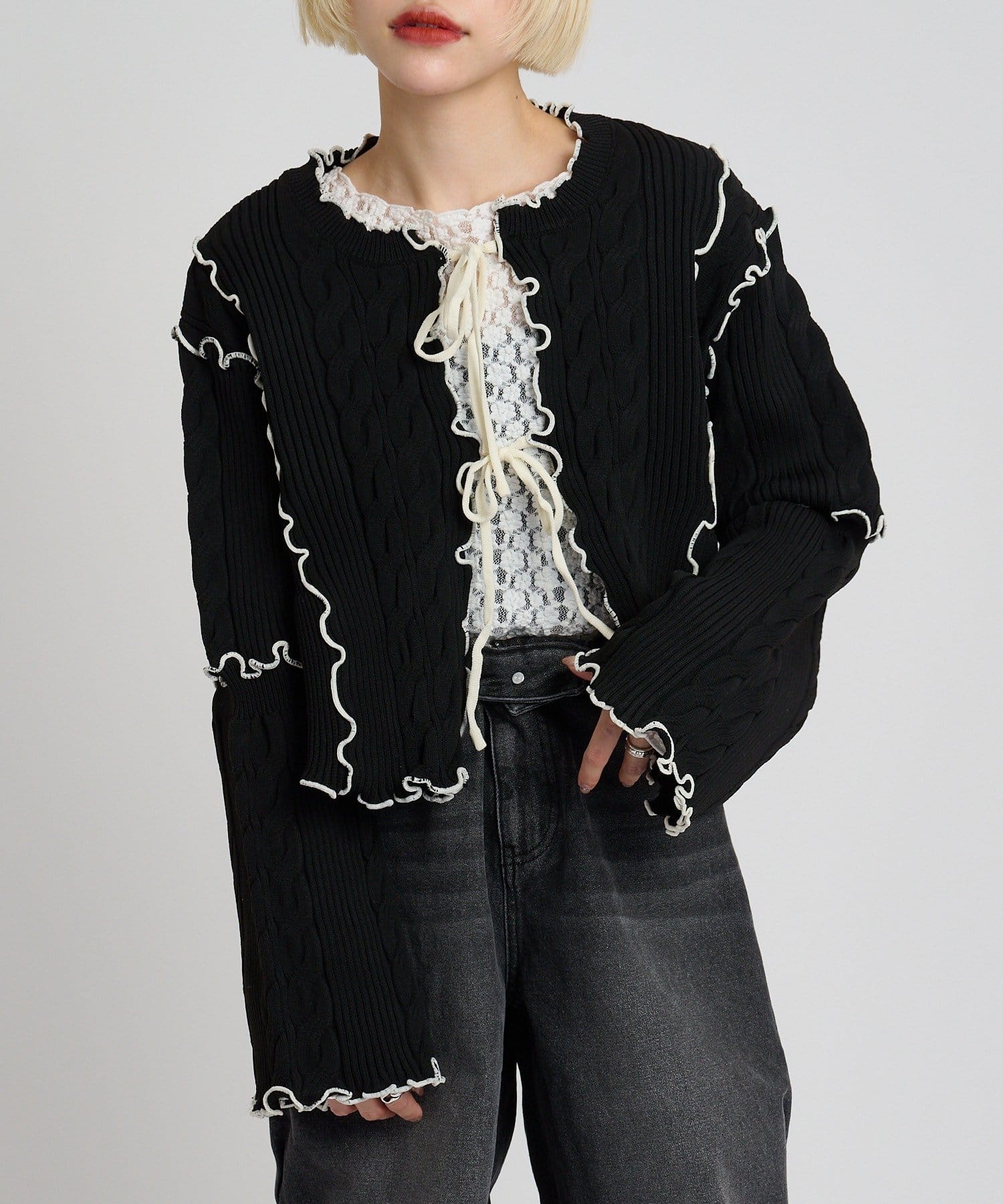 [人氣款2.0 -  材質版型升級] w closet 靚配色針織Cardigan - Image 3