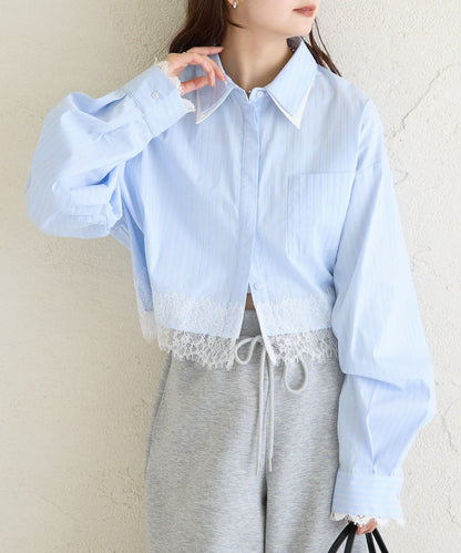 mystic 下擺Lace條紋Shirt - Image 14