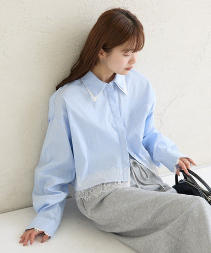 mystic 下擺Lace條紋Shirt - Image 15