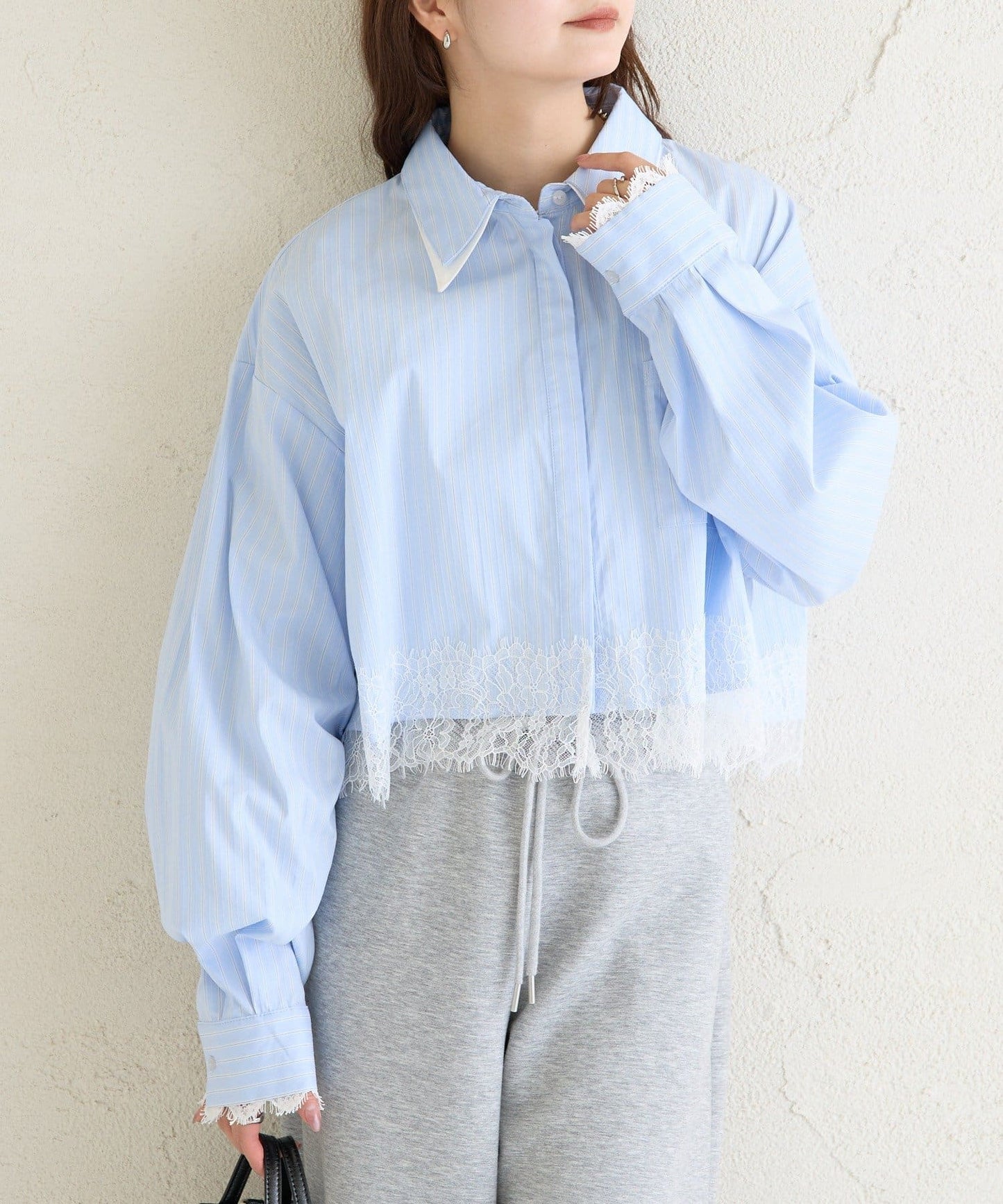 mystic 下擺Lace條紋Shirt - Image 16