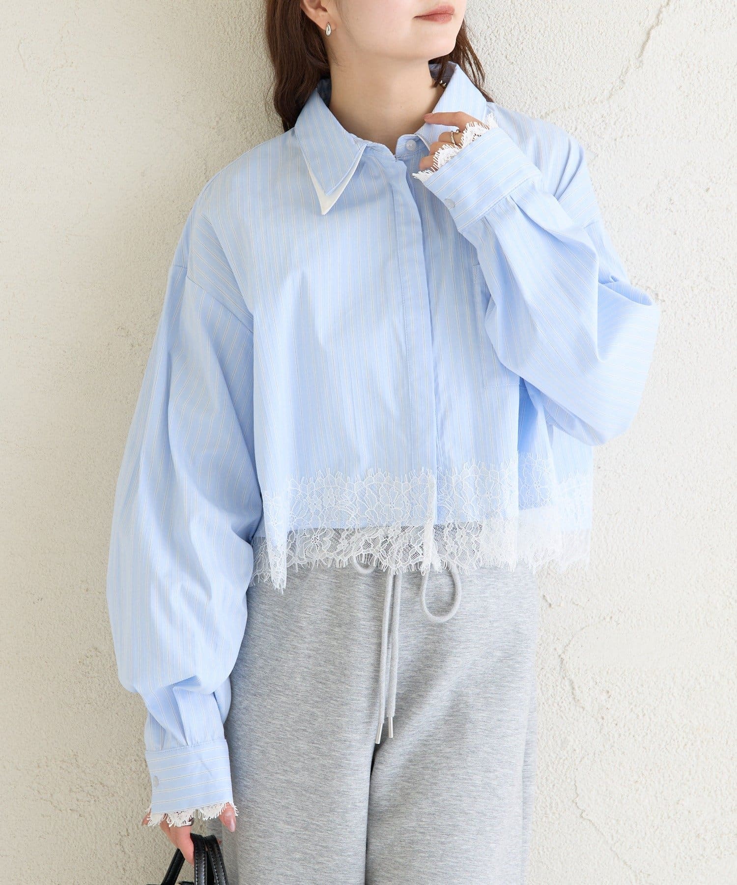 mystic 下擺Lace條紋Shirt - Image 16