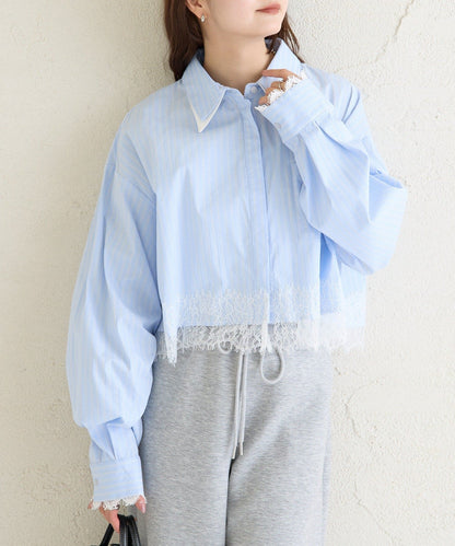 mystic 下擺Lace條紋Shirt - Image 16