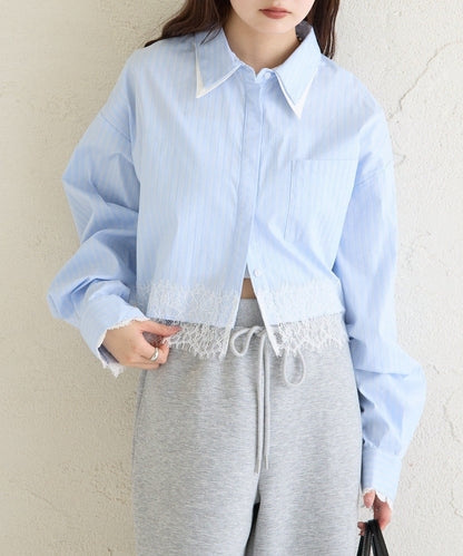 mystic 下擺Lace條紋Shirt - Image 17