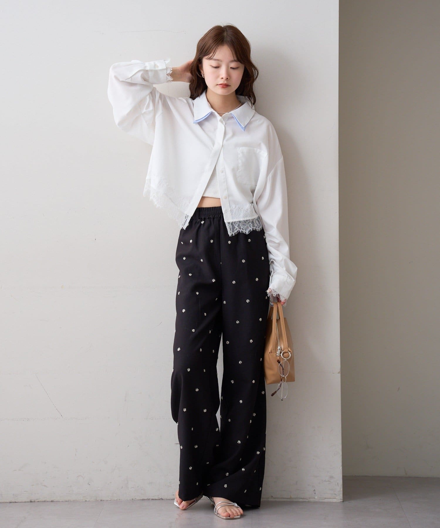 mystic 下擺Lace條紋Shirt - Image 38