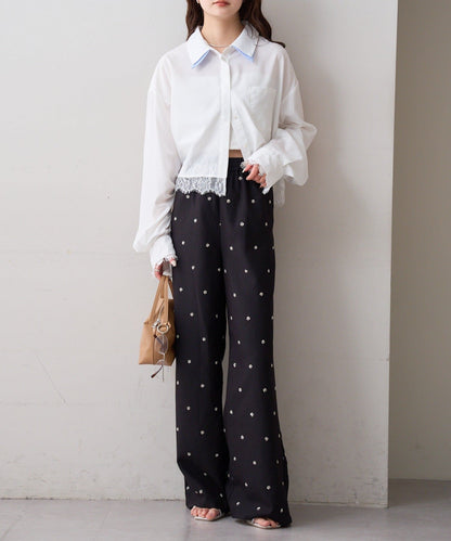 mystic 下擺Lace條紋Shirt - Image 33