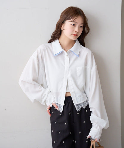mystic 下擺Lace條紋Shirt - Image 35