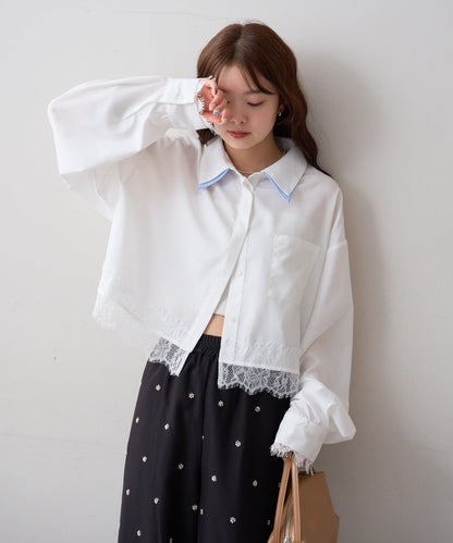 mystic 下擺Lace條紋Shirt - Image 36