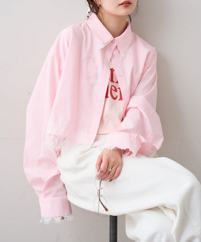 mystic 下擺Lace條紋Shirt - Image 3